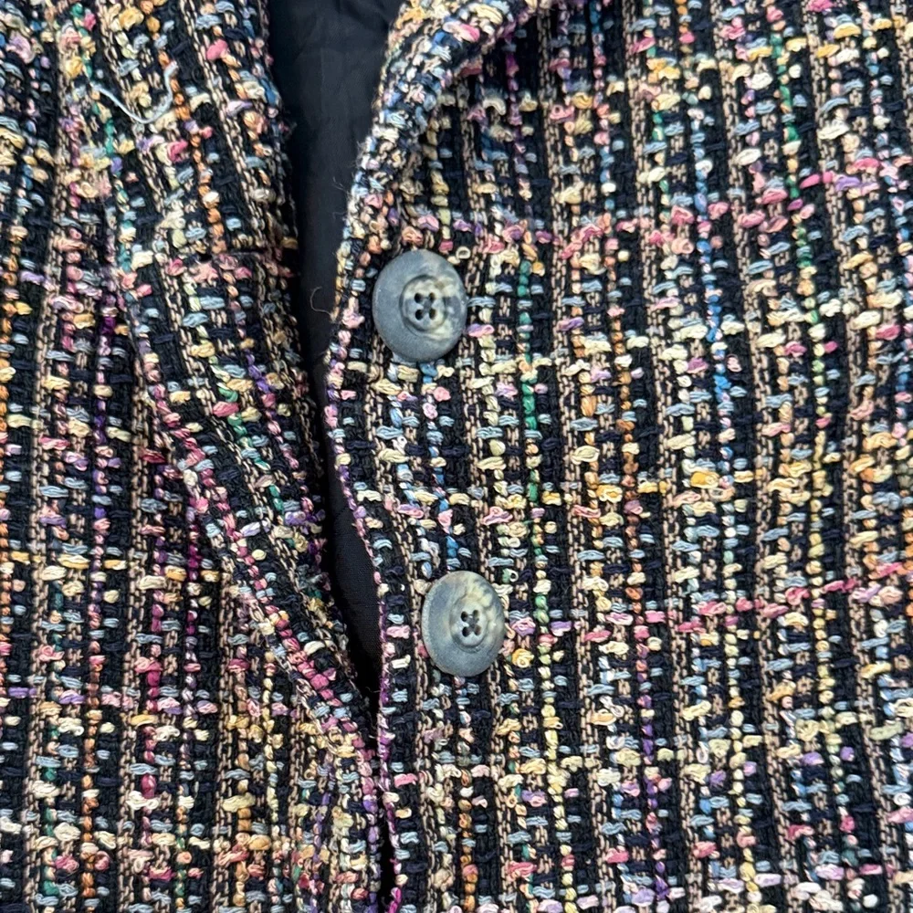 Vintage LBA Studio Tweed Blazer Jacket Size Small Classic Chic - Picture 7 of 10